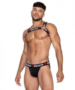 Heartbreaker Harness W/large O-ring Detail Black/red S/m