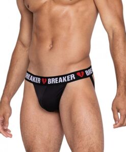 Heartbreaker Jockstrap W/contoured Pouch & Elastic Rear Straps Black/red Md