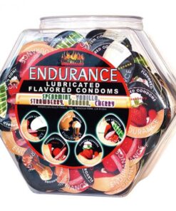 Endurance Lubricated Flavored Condoms Display Bowl