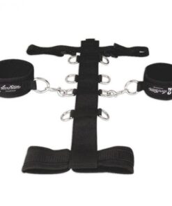 Lux Fetish Adjustable Neck & Wristraint Set Black