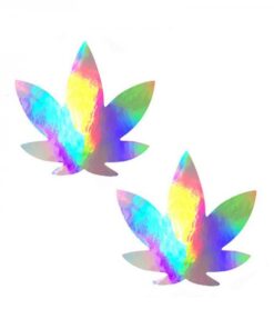 Neva Nude Pasty Weed Leaf Holographic