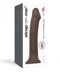 Strap-on-me Semi-realistic Dual Density Bendable Dildo Chocolate Size Xl