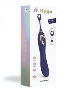 O Mega Vibrator And Clitoral Stimulator Midnight Indigo