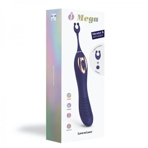 O Mega Vibrator And Clitoral Stimulator Midnight Indigo