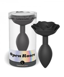 Love To Love Open Roses Anal Plug Large Black Onyx