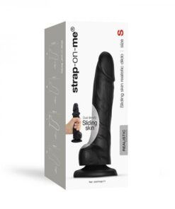 Strap-on-me Sliding Skin Realistic Dual-density Dildo Black S