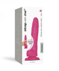 Strap-on-me Sliding Skin Realistic Dual-density Dildo Fuchsia S