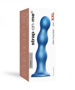 Strap-on-me Dildo Plug Balls Metallic Blue Xxl