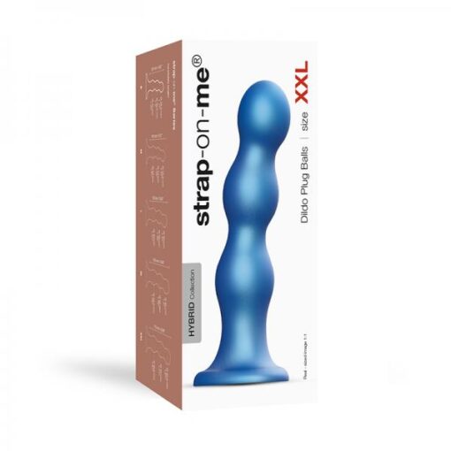 Strap-on-me Dildo Plug Balls Metallic Blue Xxl