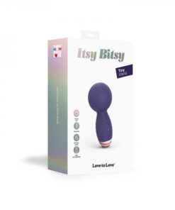 Love To Love Itsy Bitsy Rechargeable Silicone Mini Wand Vibrator Midnight Indigo