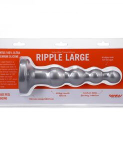 Tantus Ripple Large 8 In. Anal Beads Dildo Medium-firm Silver