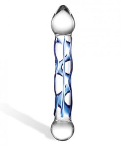 Glas 6.5 inches Full Tip Textured Glass Dildo Clear