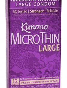 Kimono Microthin 12 Pack Large Latex Condoms