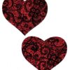 Pastease Red Glitter Heart W/ Black Lace Overlay