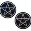 Pastease Pentagram Black & Silver Glitter Nipple Pasties