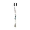 Bijoux De Cli Tweezer W/ Pearl On Chain & Blue Beads