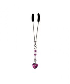 Bijoux De Cli Tweezer W/ Heart Charm & Fuchsia Beads