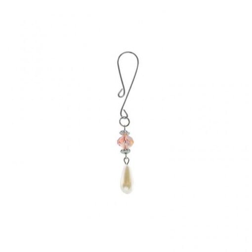 Bijoux De Cli Loop Clitoral Clamp Faceted Beads & Pearl Pink