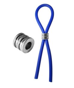 Bolo Silicone Lasso & Grooved Stainless Steel Slider Blue