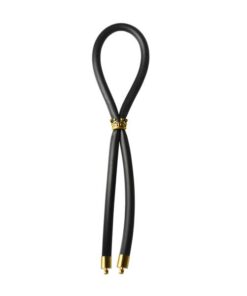 Bolo C-Ring Lasso Gold Crown Bead Silicone Black