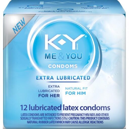 K-Y Me & You Extra Lubricated Latex Condoms 12 Count