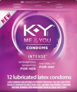 K-Y Me & You Intense Lubricated Latex Condoms 12 Count