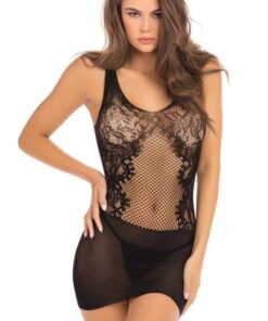 Lace Fantasy Mini Dress Black O/s