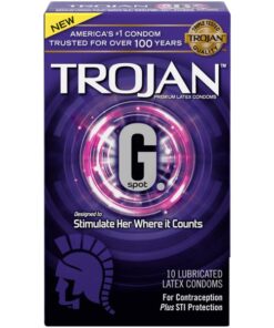 Trojan Latex Condoms G-Spot 10 Count Package