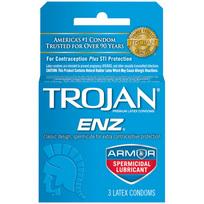 Trojan Condom Enz With Spermicidal Lubricant 3 Pack