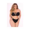 Pink Lipstick Truth Or Bare 2 Piece Bra Set Black 1X