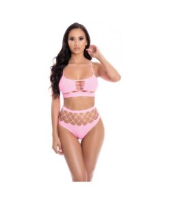 Pink Lipstick Neon Dreams Bra & High Waist Thong Pink O/s