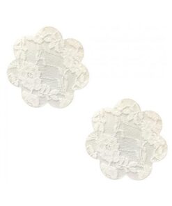 Neva Nude Lace Petal Flower Pasties - White O/s