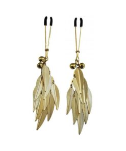 Bijoux De Nip Tweezer Nipple Clamp W/metal Feathers - Gold
