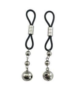 Bijoux De Nip Nipple Halos W/silver Bells - Black