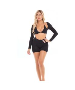 Pink Lipstick Knock Out 2 Pc Play Suit Black O/s