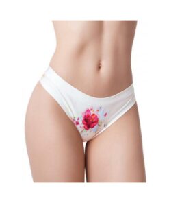 =mememe Flower Power Rose Printed Thong Sm