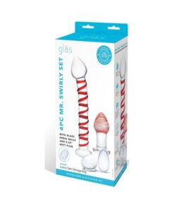 Glas Mr. Swirly Set With Glass Kegal Balls And 3.25 In. Buttplug