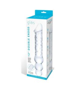 Glas Double-ended Glass Dildo With Anal Beads 12 In.