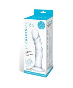 Glas Curved Realistic Glass Dildo With Veins 7 In.