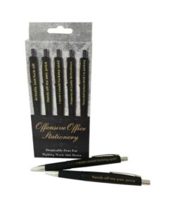Offensive Office Stationery (pens) Assorted Sayings. (5-pack)