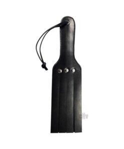 4 Strap Leather Paddle Black