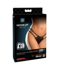 Hookup Crotchless Pleasure Pearls Black Fits Size S-l