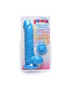 Lollicock Silicone Dildo With Balls 7 In. Berry