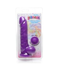 Lollicock Silicone Dildo With Balls 7 In. Grape