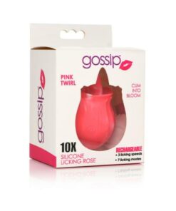 Gossip Tongue Tickler 10 Function Rechargeable Silicone Licking Rose Pink