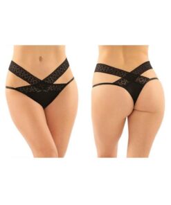 Daphne Microfiber Brazilian-cut Panty With Criss-cross Lace Waistband 6-pack S/m Black