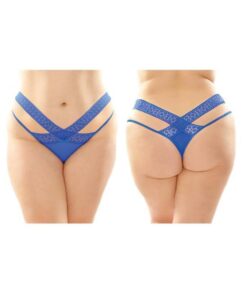 Daphne Microfiber Brazilian-cut Panty With Criss-cross Lace Waistband 6-pack Q/s Royal