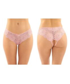 Poppy Crotchless Floral Lace Panty 6-pack S/m Pink