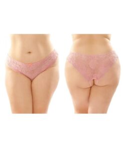 Poppy Crotchless Floral Lace Panty 6-pack Q/s Pink