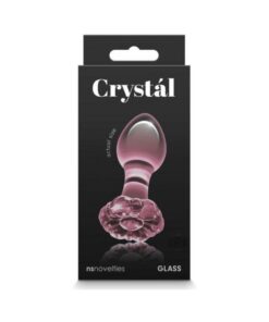 Crystal Flower Glass Anal Plug Pink